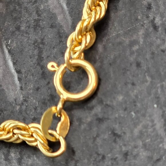 14K Gold Filled Rope Chain Bracelet 7.\5 Inches Unisex Elegant Jewelry JJ4158 - Picture 4 of 4
